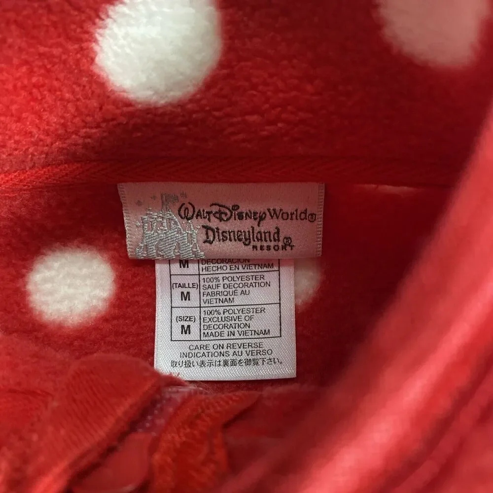Disney Parks Minnie Mouse Fleece Red/White Polka Dot Girls Medium